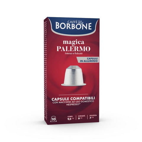 100 Capsule Borbone in Alluminio compatibili Nespresso  miscela magica Palermo