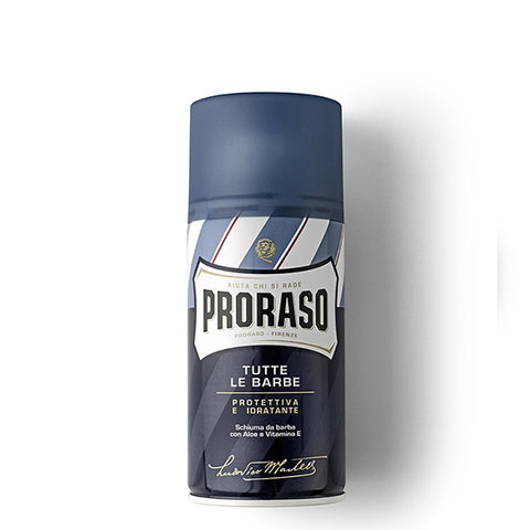 PRORASO - SCHIUMA BARBA BLU CON ALOE E VITAMINA E' 400ML (PROTETTIVA E IDRATANTE